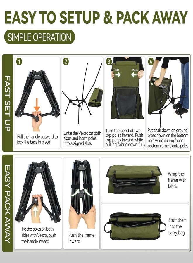 MARCHWAY Lightweight Folding High Back Camping Chair with Head Support, Stable Portable Compact for Outdoor Camp, Travel, Beach, Picnic, Festival, Hiking, Backpacking (Highback Green) - Image 5